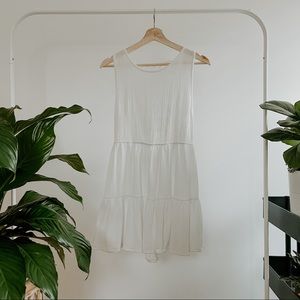 Billabong White Gauze Lattice Back Dress
